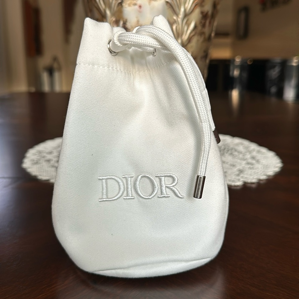 Dior Drawstring Pouch-White with Gift Box- GWP